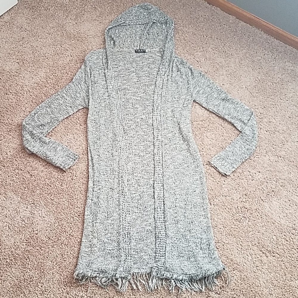 Ceny gray knitted button free cardigan